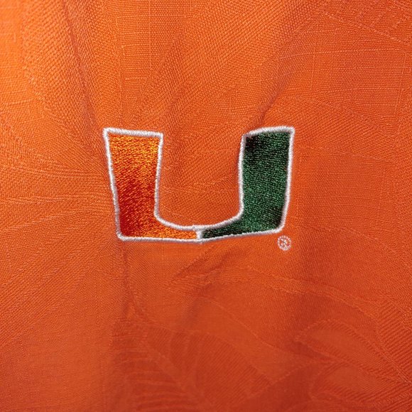 Tommy Bahama Silk Shirt Embroidered UM Short Sleeve Button Down Orange Size XXL - Picture 5 of 10